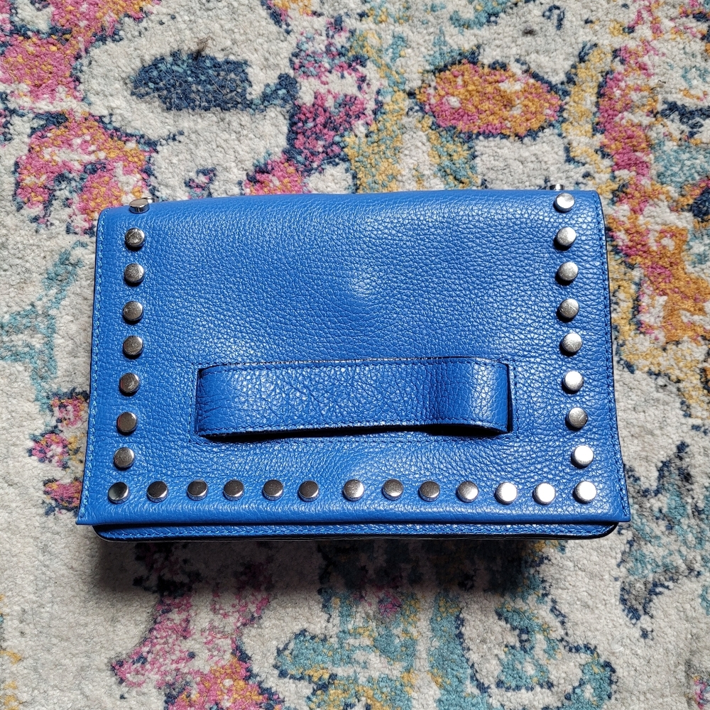Italian Leather Studded Clutch